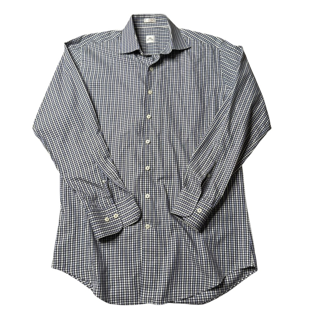Peter Millar Gingham Dress Shirt Long Sleeve Button Down Golf Medium